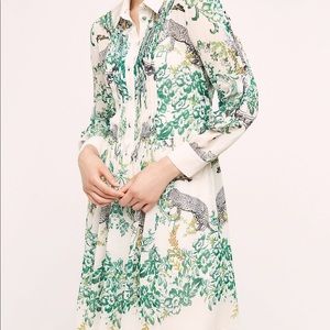 Anthropologie Maeve Ria Printed Shirt Dress